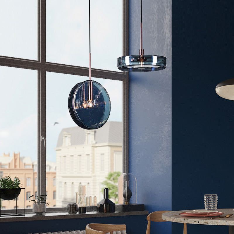 Glass Navy Pendant Lamp