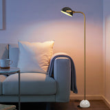 Brass Dome Floor Lamp Contemporary 1 Light Metallic Reading Floor Lighting with Adjustable Head