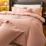 100% Poly Embroidery 120s Sueding Duvet Cover Bedding Set