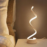 Spiral Ribbon Metal Table Lamp Simplicity Black/White/Gold LED Task Lighting with Circle Pedestal in Warm/White Light