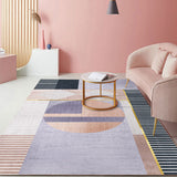 Pastel Color Scandinavian Rug Polypropylene Geometric Shapes and Lines Carpet Non-Slip Backing Rug for Home - Purple - Clearhalo - 'Area Rug' - 'Rug' - 1898618