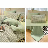 Swallow Gird Coral Fleece Pink/Grey/Green Duvet Cover Bedding Set