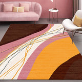 Novelty Style Colorful Area Rug with Color Block Design Pet Friendly Polyester Rugs for Room