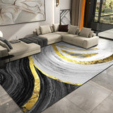 Unique Watercolor Pattern Rug Black and Green Modernism Rug Polyester Pet Friendly Washable Non-Slip Area Rug for Bedroom Black Clearhalo 'Area Rug' 'Modern' 'Rugs' Rug' 1947721