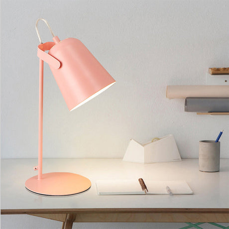 Nordic Style Bucket Desk Light Rotatable 1 Light Metal Plug In Desk Lamp for Dormitory Bedroom