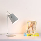 Nordic Style Bucket Desk Light Rotatable 1 Light Metal Plug In Desk Lamp for Dormitory Bedroom