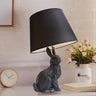 Resin Bunny Desk Light with Tapered Shade Study Room 1 Light Animal Desk Lamp in Black