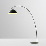 Linear/Capsule/Arch Floor Light Designer Metal Single-Bulb Living Room Standing Lamp in Black