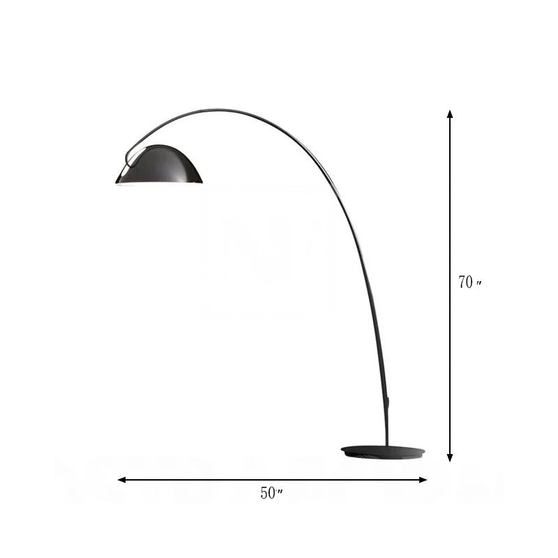 Linear/Capsule/Arch Floor Light Designer Metal Single-Bulb Living Room Standing Lamp in Black