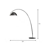 Linear/Capsule/Arch Floor Light Designer Metal Single-Bulb Living Room Standing Lamp in Black