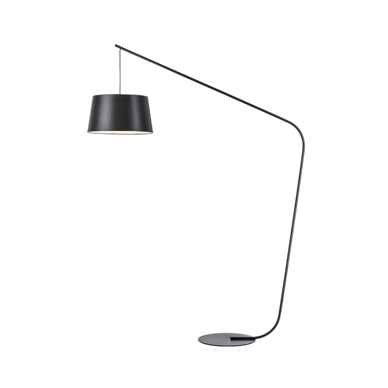 Linear/Capsule/Arch Floor Light Designer Metal Single-Bulb Living Room Standing Lamp in Black