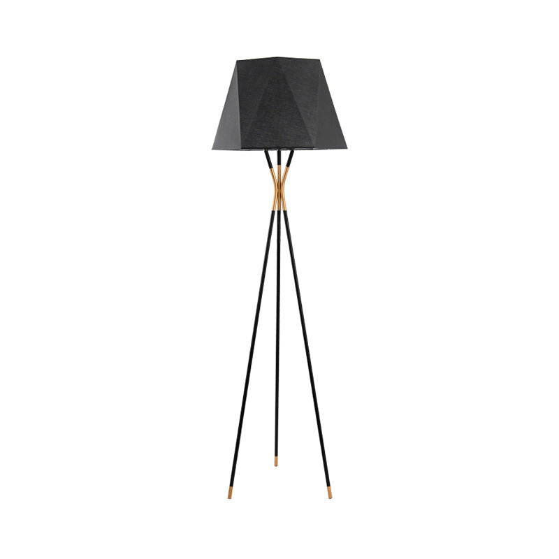 Linear/Capsule/Arch Floor Light Designer Metal Single-Bulb Living Room Standing Lamp in Black