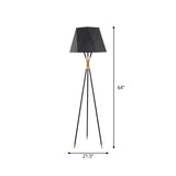 Linear/Capsule/Arch Floor Light Designer Metal Single-Bulb Living Room Standing Lamp in Black