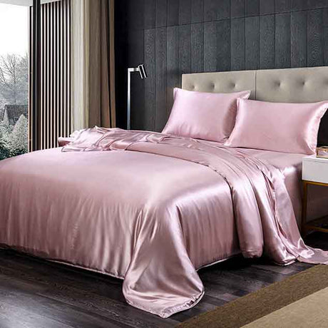 19MM Heavy Moisturizing And Luxurious Pure Mulberry Silk Duvet Cover Bedding Set (Silk Pillowcase /Quilt Cover /Sheet)