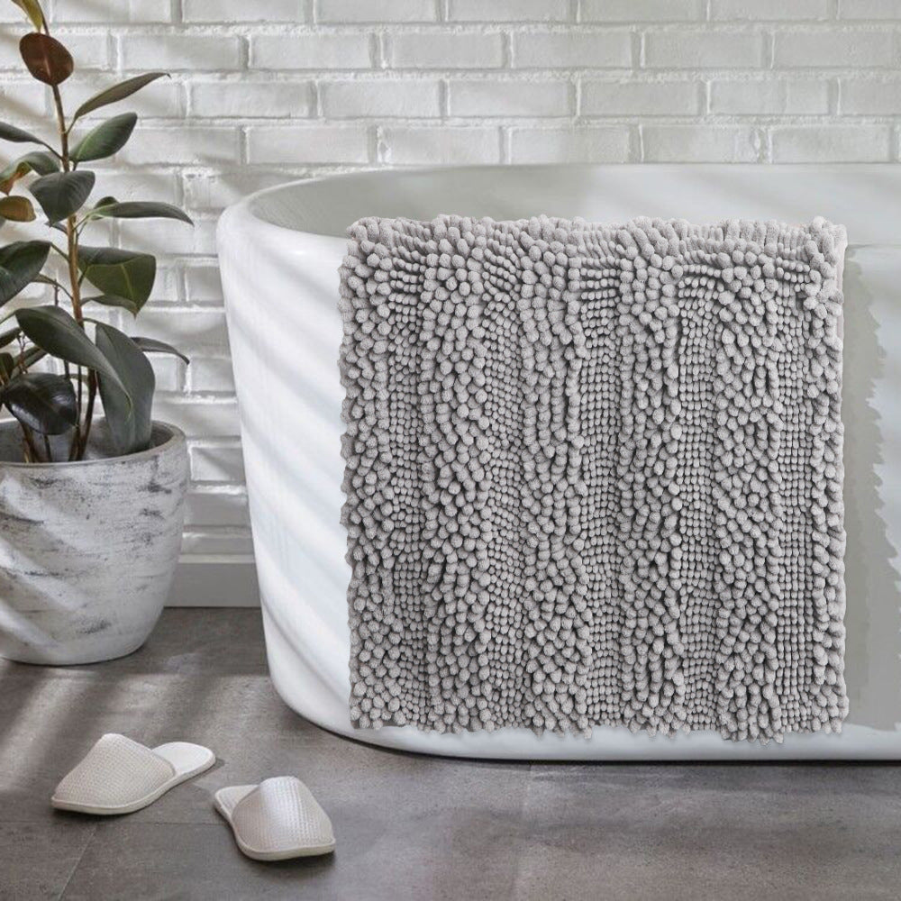 Chenille Soft Non-slip Water Absorbent and Quick Dry Plush Bath Mat Water Absorbent Shower Mat