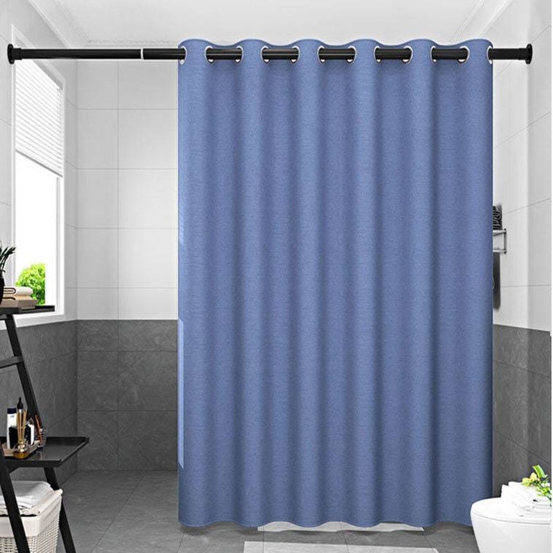 Dark Blue Linen Shower Curtain