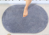 Feblilac Semicircle Solid Blue Tufted Bath Mat, Multiple Sized Soft Plush Water-Absorbent,  Anti Slip Toilet Mat, Soft Thick Bathroom Carpet, Pure Bathroom Mats, Simple Best Bath Rugs, Hot Shower Mat Non Slip, Toilet Rug