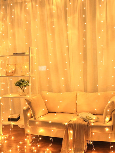 Decorative String Light with 50pcs Bulb Curtain - Novelty Lighting