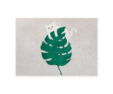 Cute Cat and Green Leaf PVC Entrance Mat