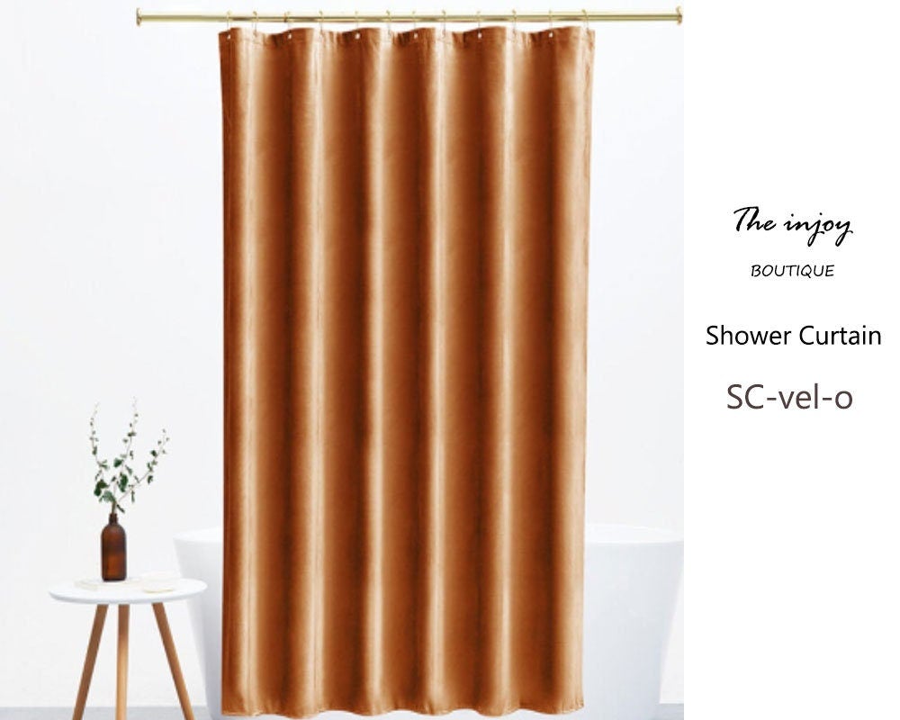 Orange Velvet Shower Curtain