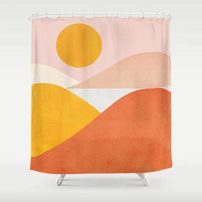 Pink Yellow Sunset Shower Curtain