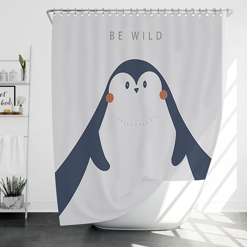 Cute Penguin Mountain Shower Curtain