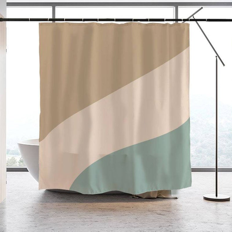 Light Brown Curve Shower Curtain