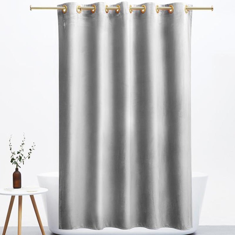 Gray Velvet Shower Curtain