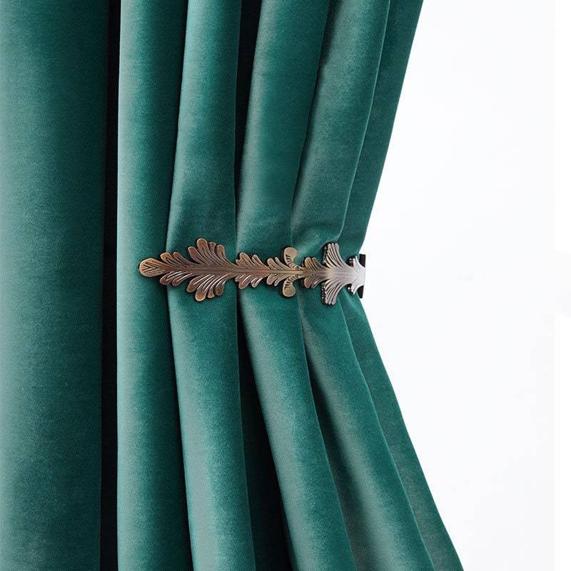 Gray Green Velvet Shower Curtain