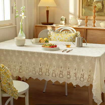 Eve embroidery tablecloth white lace ins wind Nordic French simple modern high-end sense cover cloth round table cover cloth