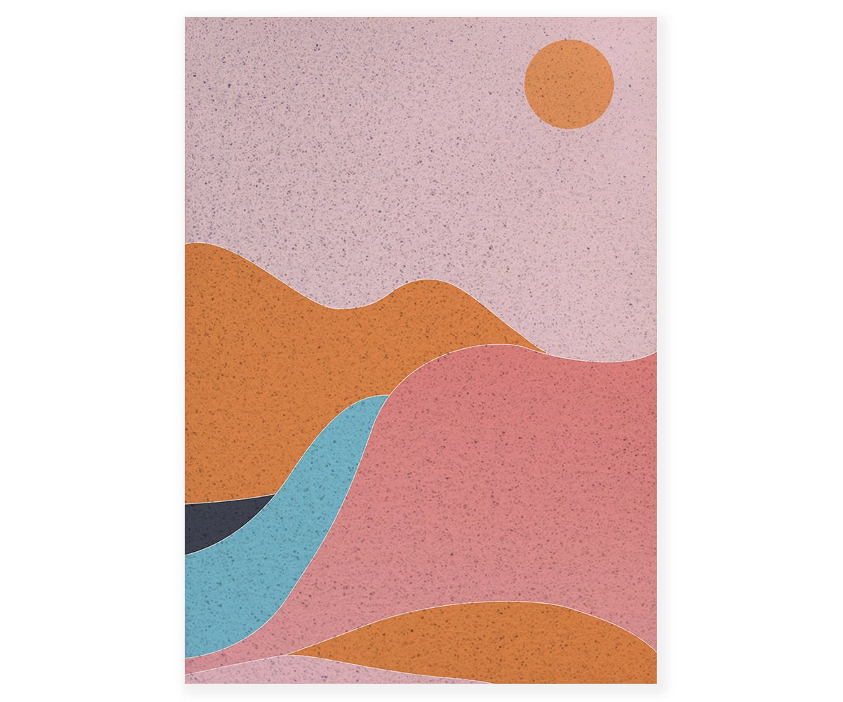 Pink Mountain and River Sunrise PVC Entrance Mat