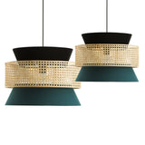 3-Tier Rattan Abstract Lightshade pendant