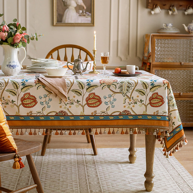 Rafal American tablecloth hand-painted heavy-duty tablecloth retro high-end European-style British Chinese-style dust-proof cloth tablecloth