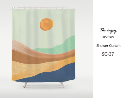 Colorful Mountain Sunset Shower Curtain