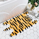 Cartoon Tiger Bath Mat Bedroom Rug, Cute Animal Soft Plush Water-Absorbent Mat, Machine Washable
