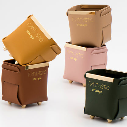 Nordic light luxury Phnom Penh leather storage tube pen holder makeup brush holder household debris remote control storage