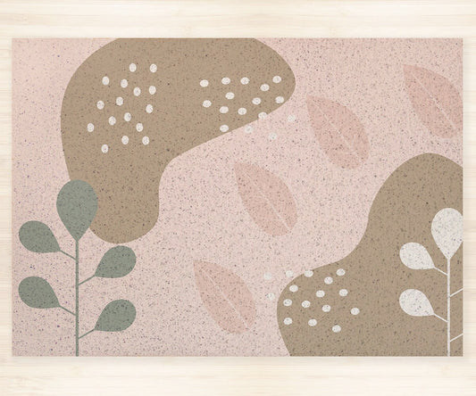 Abstract Flower Leaf Pattern PVC Entrance Mat
