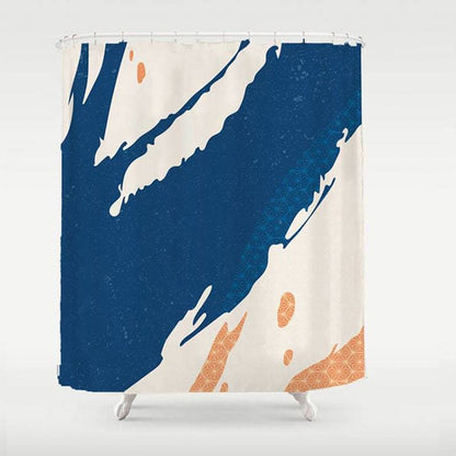 Blue Pink Abstract Shower Curtain