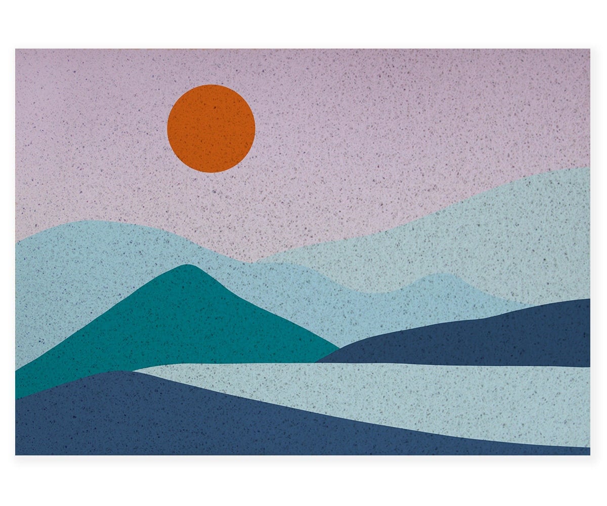 Purple Mountain Sunrise PVC Entrance Mat