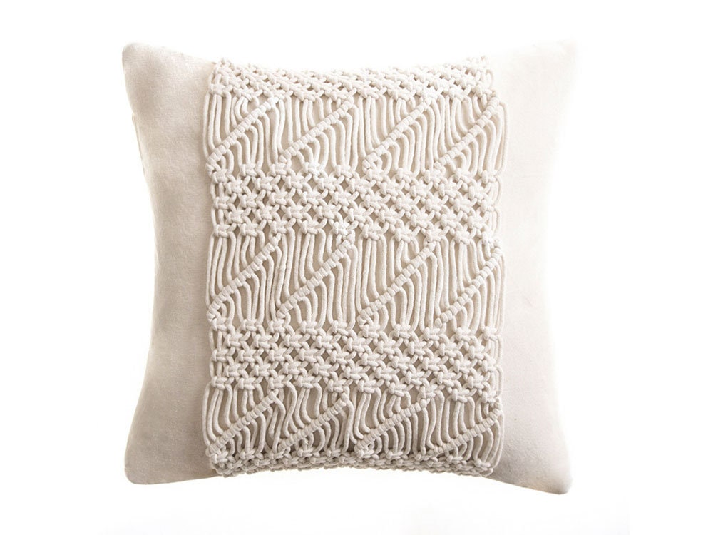 Macrame Tassels Throw Pillow Cover, Simple Style