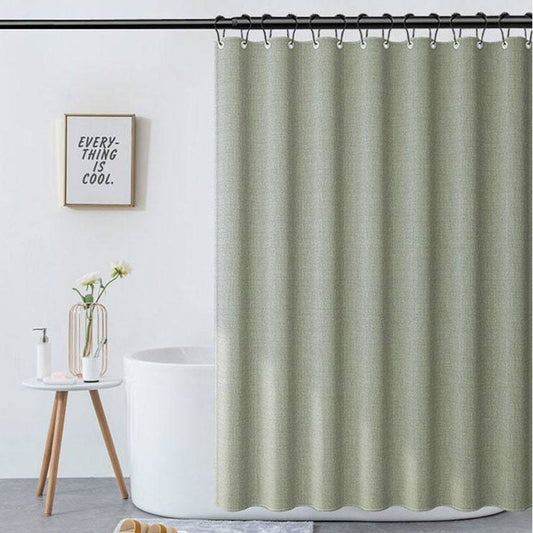 Light Green Linen Shower Curtain