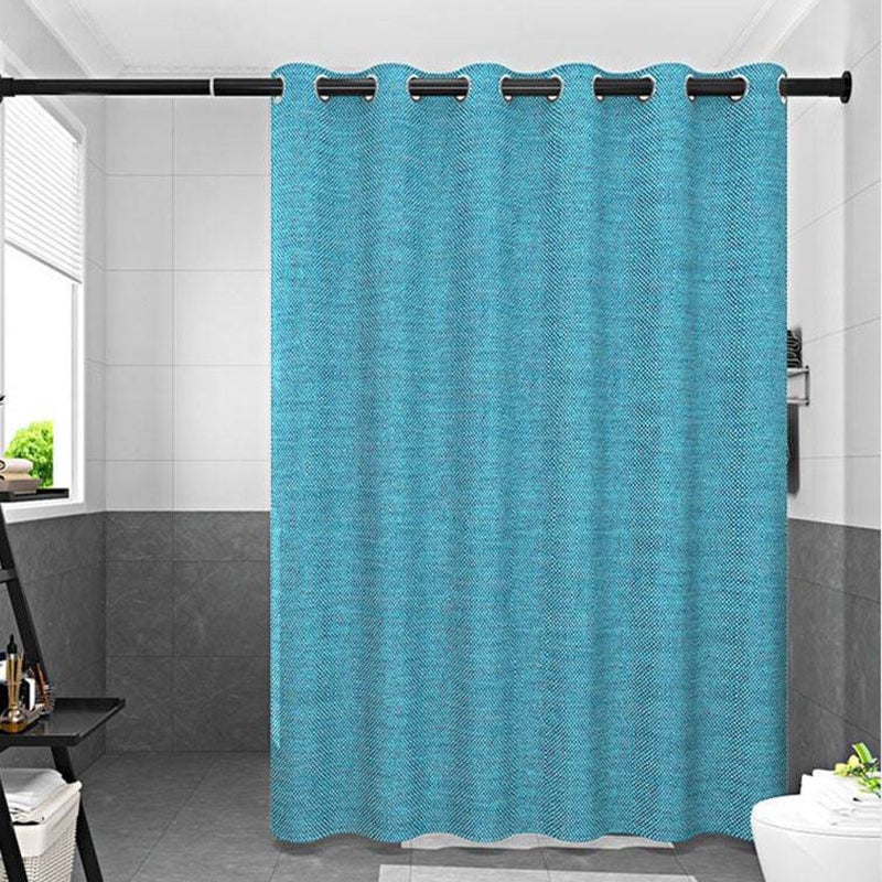 Teal Linen Fabric Shower Curtain