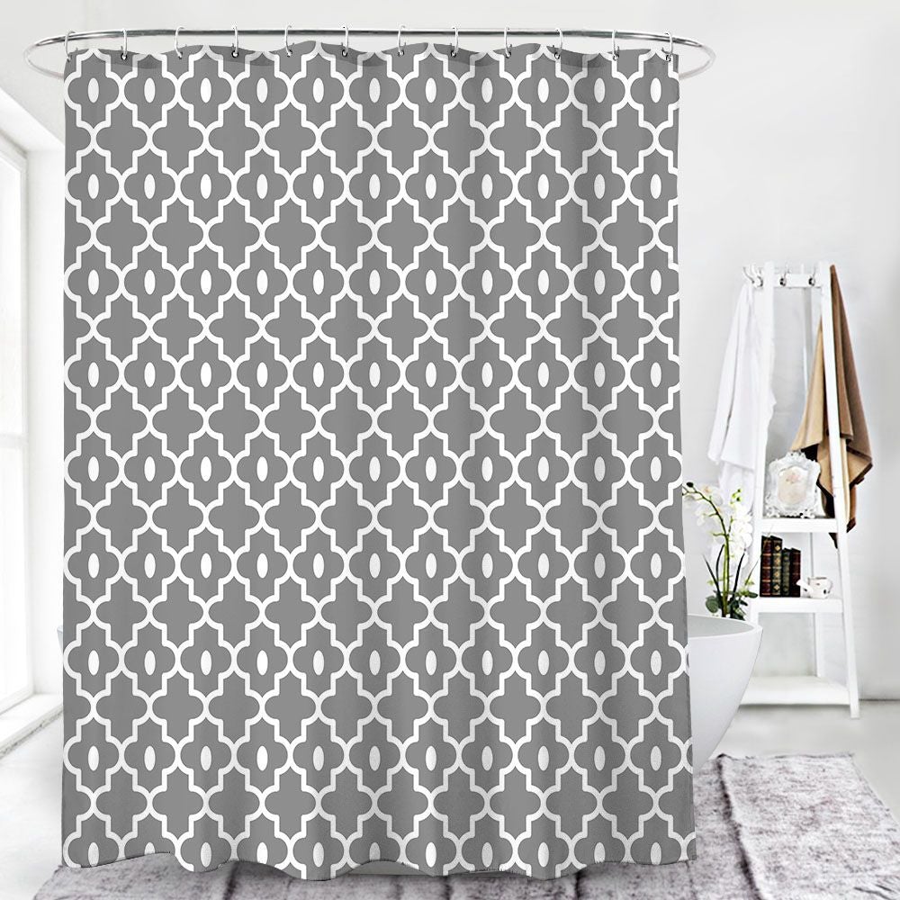  Grey Morocco  Pattern Shower Curtain