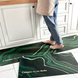Flowing Green Kitchen Floor Mat