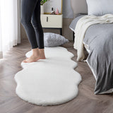 Feblilac White Grey Rabbit Hair Feel Bedroom Rug, Pure Area Rug, White Bedroom Runner, Dark Grey Bedroom Mat, Multiple Sized Anti Slip Bedroom Mats, Soft Thick Bedroom Carpet, Art Area Mats, Best Bedroom Rugs, Hot Runner Non Slip