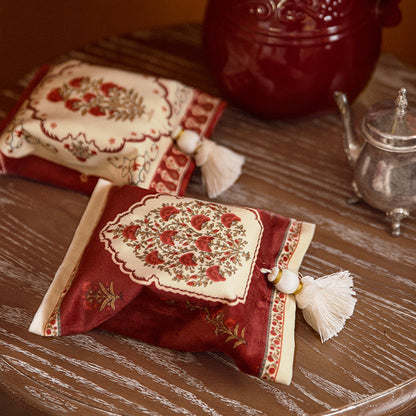 Polka red household tissue box American-style living room dining car with fabric original tissue drawer ins ornaments