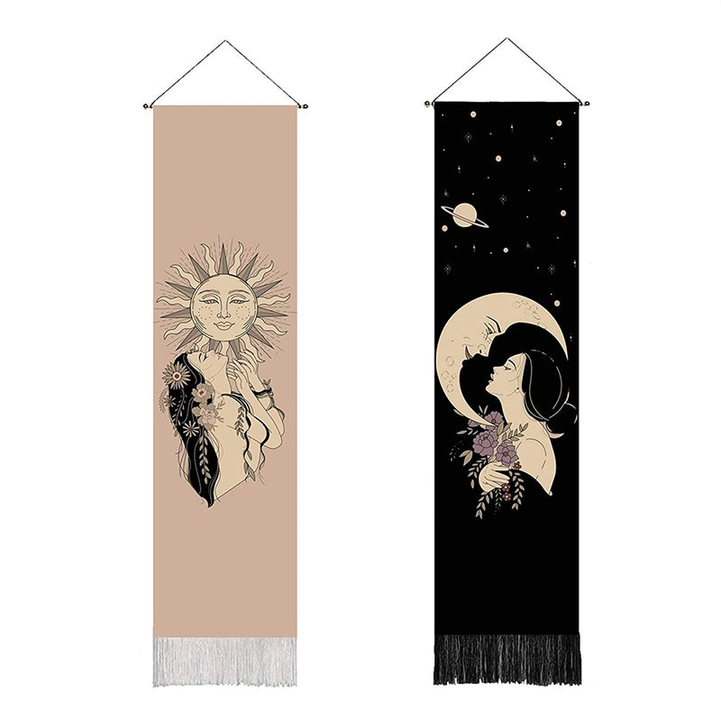 Bohemian sun & moon tapestry (2 pack )