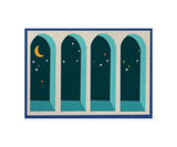 Night Window and Moon PVC Entrance Mat