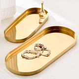 Nordic Style Gold Oval Stainless Steel Jewelry Tray, Decoration Tray