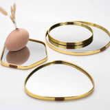 Nordic Style Golden Mirror Trilateral Circle Pentagonal Circle Tray, Aromatherapy Tray, Jewelry Tray, Decoration Tray